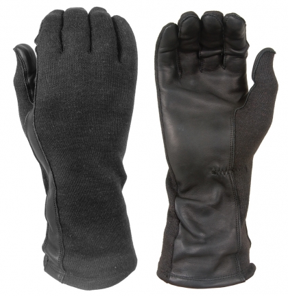 Flight gloves with Nomex and leather palms